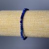 Pulsera elástica de lapislázuli, piedra natural facetada en cubos, diámetro 4 mm, longitud 18 cm