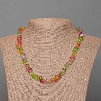 Collar de vidrio multicolor facetado, diámetro 8x4 mm, longitud 47 cm