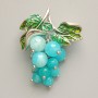 Broche-colgante Uva con aguamarina