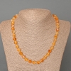 Collar de citrino, piedra natural facetada en rombo, diámetro 9×8,5 mm, 5 mm ±, longitud 50 cm, con cuentas de vidrio